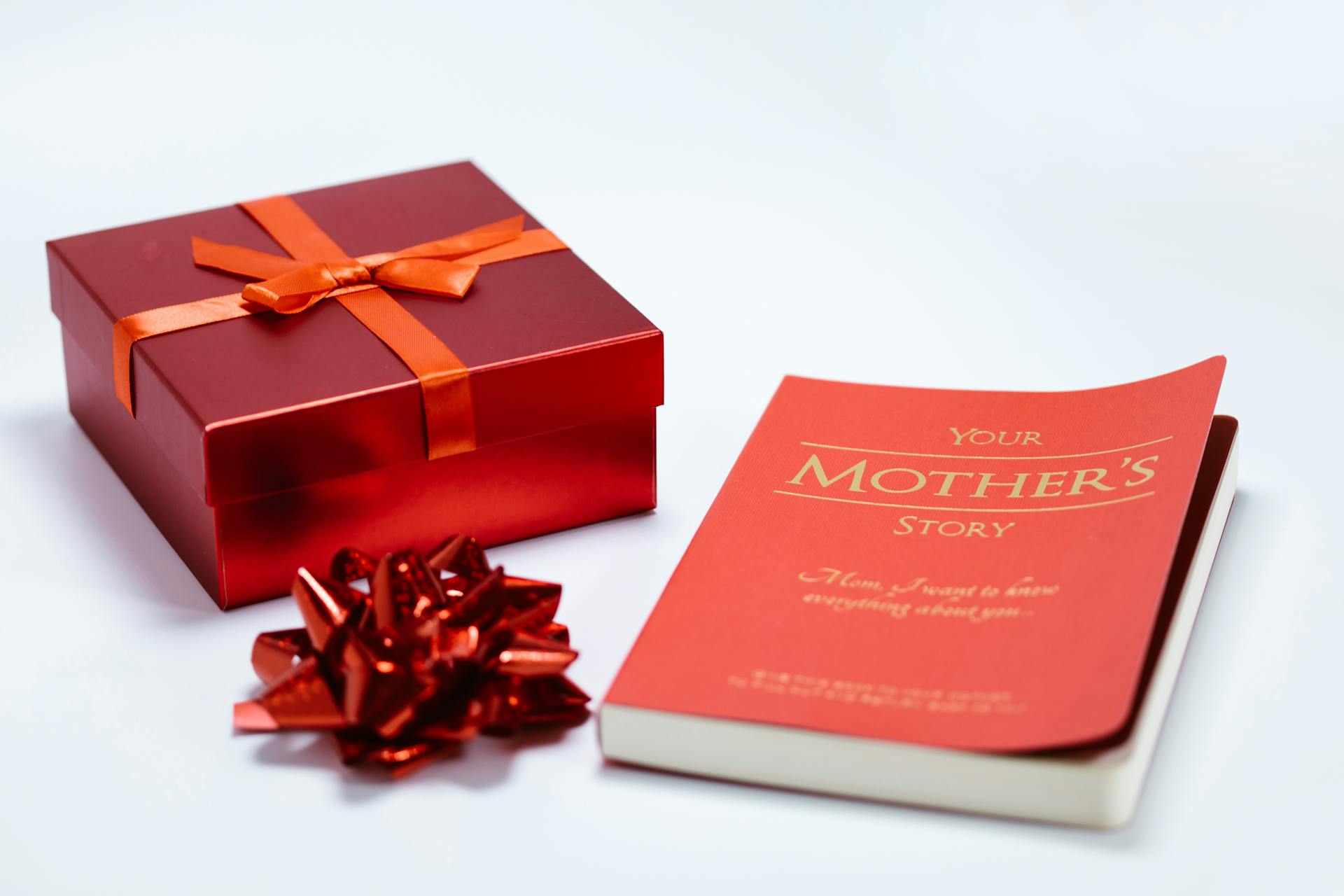mothers memoir book with present packaging