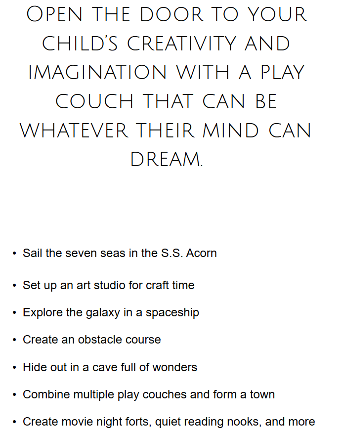 Acorn Couch website copy sample